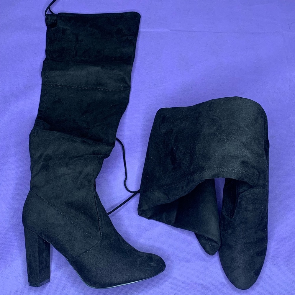 Black knee high boots